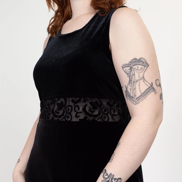 Dressing Clio Vintage 90s Velvet Dress Purple Size S Whimsygoth Renaissance Goth - Picture 12 of 15